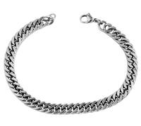 Akzent Bracelet gourmette en Acier Inoxydable Argenté Longueur 21 cm Unisexe