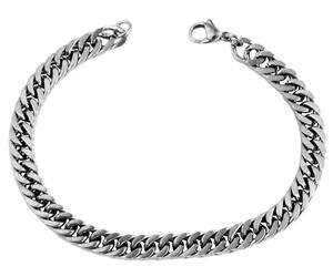 Akzent Bracelet gourmette en Acier Inoxydable Argenté Longueur 21 cm Unisexe
