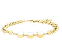 Akzent Bracelet gourmette en acier inoxydable doré pour femme - Longueur : 16,5 cm - Fermoir mousqueton - 100 % étanche et doux pour la peau - Bracelet pour femme