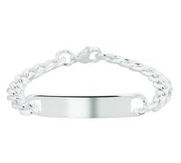 Akzent Bracelet gourmette en acier inoxydable pour femme, argenté, longueur : 18 cm, fermoir mousqueton, 100 % étanche et doux pour la peau