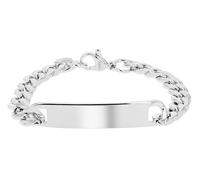 Akzent Bracelet gourmette en acier inoxydable pour femme, argenté, longueur : 18 cm, fermoir mousqueton, 100 % étanche et doux pour la peau
