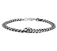 Akzent Bracelet gourmette en acier inoxydable pour femme, argenté, longueur 22,5 cm, fermoir mousqueton, 100 % étanche et doux pour la peau