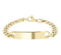 Akzent Bracelet gourmette en acier inoxydable pour femme en argent et or | Longueur : 18 cm | Fermoir mousqueton | 100 % étanche et doux pour la peau | Bracelet pour femme, Eine Grösse, Acier