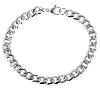 Akzent Bracelet gourmette en acier inoxydable pour femme en argent, or et noir | Longueur : 21 cm | Fermoir mousqueton | 100 % étanche et doux pour la peau | Bracelet pour femme, Eine Grösse, Acier