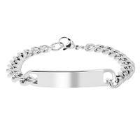Akzent Bracelet gourmette unisexe en acier inoxydable argenté et doré - Longueur : 21 cm - Fermoir mousqueton - 100 % étanche et doux pour la peau - Bracelet unisexe, Eine Grösse, Acier inoxydable