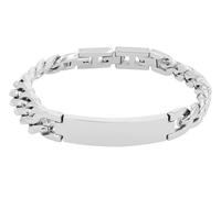 Akzent Bracelet gourmette unisexe en acier inoxydable argenté - Longueur : 19 cm - Fermeture à clip - 100 % étanche et doux pour la peau - Bracelet unisexe