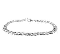 Akzent Bracelet gourmette unisexe en acier inoxydable argenté - Longueur : 20 cm - Fermeture magnétique - 100 % étanche et doux pour la peau - Bracelet unisexe