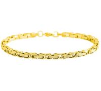 Akzent Bracelet gourmette unisexe en acier inoxydable doré - Longueur : 22 cm - Fermoir mousqueton - 100 % étanche et doux pour la peau - Bracelet unisexe