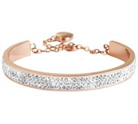 Akzent Bracelet jonc en Acier Inoxydable avec Strass et Or Rose 20 cm