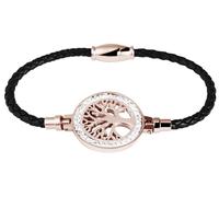 Akzent Bracelet tressé en Acier Inoxydable véritable Arbre Rose Noir 18 cm