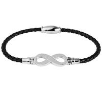 Akzent Bracelet tressé en Acier Inoxydable véritable Noir 18 cm