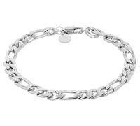 Akzent Bracelet unisexe en acier inoxydable argenté - Longueur : 21,5 cm - Fermoir mousqueton - 100 % étanche et doux pour la peau - Bracelet unisexe