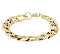 Akzent Bracelet unisexe en acier inoxydable doré - Longueur : 21 cm - Fermoir mousqueton - 100 % étanche et doux pour la peau - Bracelet unisexe