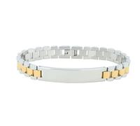Akzent Bracelet unisexe en acier inoxydable - Longueur : 20,5 cm - Fermeture à clip - 100 % étanche et doux pour la peau - Bracelet unisexe, Eine Grösse, Acier inoxydable