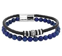 Akzent Bracelet unisexe en cuir bleu - Longueur : 21,5 cm - Fermeture magnétique en acier inoxydable - 100 % étanche et doux pour la peau - Bracelet unisexe