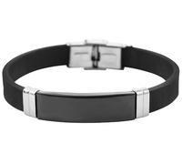 Akzent Bracelet unisexe en silicone bicolore | Longueur 20,5 cm | Fermeture à crochet | 100 % étanche et doux pour la peau | Bracelet unisexe