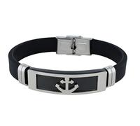 Akzent Bracelet unisexe en silicone noir - Longueur : 17 cm - Fermeture à crochet - 100 % étanche et doux pour la peau - Bracelet unisexe