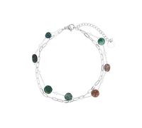 Akzent Chaîne de cheville pour femme - Chaîne de cheville en acier inoxydable argenté et doré, 100 % étanche et doux pour la peau, 21 cm, Acier inoxydable acier inoxydable Nacre