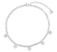 Akzent Chaîne de cheville pour femme en acier inoxydable 24 + 5 cm réglable - Bracelet de cheville avec 5 pendentifs arbre de vie, robuste et symbolique