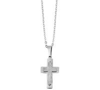 Akzent Chaîne en Acier Inoxydable avec Pendentif en Forme de chaîne en Or et Strass Argenté 43 cm
