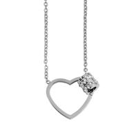Akzent Chaîne en acier inoxydable avec pendentif en forme de cœur, 43 + 5 cm, argent