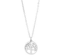 Akzent Collier avec pendentif arbre de vie pour femme en acier inoxydable - Chaîne d'ancre 43 + 5 cm - Chaîne gourmette - Fermoir mousqueton - Cadeau pour hommes, femmes - 100 % étanche et doux pour