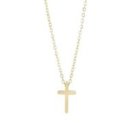 Akzent Collier avec pendentif en forme de croix pour femme en acier inoxydable - Chaîne d'ancre 43 + 5 cm - Chaîne gourmette - Fermoir mousqueton - Cadeau pour hommes, femmes - 100 % étanche et doux