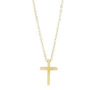 Akzent Collier avec pendentif en forme de croix pour femme en acier inoxydable - Chaîne d'ancre 43 + 5 cm - Chaîne gourmette - Fermoir mousqueton - Cadeau pour hommes, femmes - 100 % étanche et doux