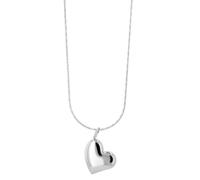 Akzent Collier avec pendentif en forme de cœur pour femme en acier inoxydable - Chaîne d'ancre 42 + 5 cm - Chaîne gourmette - Fermoir mousqueton - Cadeau pour hommes, femmes - 100 % étanche et doux