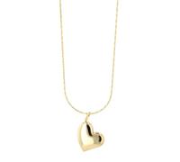 Akzent Collier avec pendentif en forme de cœur pour femme en acier inoxydable - Chaîne d'ancre 42 + 5 cm - Chaîne gourmette - Fermoir mousqueton - Cadeau pour hommes, femmes - 100 % étanche et doux