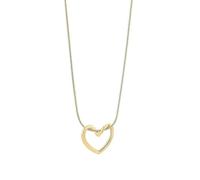 Akzent Collier avec pendentif en forme de cœur pour femme en acier inoxydable - Chaîne d'ancre 45 + 5 cm - Chaîne gourmette - Fermoir mousqueton - Cadeau pour hommes, femmes - 100 % étanche et doux