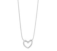 Akzent Collier avec pendentif en forme de cœur pour femme en acier inoxydable - Chaîne d'ancre 45 + 5 cm - Chaîne gourmette - Fermoir mousqueton - Cadeau pour hommes, femmes - 100 % étanche et doux