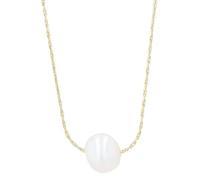 Akzent Collier avec pendentif en perles pour femme en acier inoxydable - Chaîne d'ancre 43 + 5 cm - Chaîne gourmette - Fermoir mousqueton - Cadeau pour hommes, femmes - 100 % étanche et doux pour la