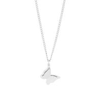 Akzent Collier avec pendentif papillon pour femme en acier inoxydable - Chaîne d'ancre 43 + 5 cm - Chaîne gourmette - Fermoir mousqueton - Cadeau pour hommes, femmes - 100 % étanche et doux pour la