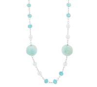 Akzent Collier avec perles d'eau douce pour femme en acier inoxydable - Chaîne d'ancre 40 + 5 cm - Chaîne gourmette - Fermoir mousqueton - Cadeau pour hommes, femmes - 100 % étanche et doux pour la