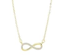 Akzent Collier en argent 925 avec pendentif - Pendentif Infinity - 43 + 3 cm - Collier avec pendentif infini avec zircone - Argent et or - Fermoir mousqueton - Cadeau pour femme, fille, petite amie