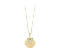 Akzent Collier pour femme en acier inoxydable - Chaîne médaillon en forme de coquillage - Longueur : 43 + 5 cm - Pendentif : 20 x 22 x 8 cm - 100 % étanche et doux pour la peau, 43+5 cm, Acier