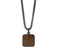 Akzent Collier unisexe de qualité supérieure avec pendentif en acier inoxydable noir, 100 % étanche et doux pour la peau