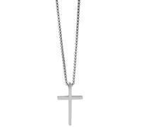 Akzent Homme et femme en acier inoxydable, argenté avec pendentif en forme de croix, finition élégante - Accessoire de qualité supérieure