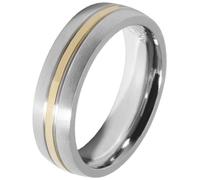 Akzent Judika Bague pour homme en acier inoxydable bicolore discrète et élégante Argenté Doré Cadeau, Acier inoxydable