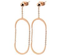 Akzent Paire de boucles d'oreilles créoles à rabat en acier inoxydable Or rose