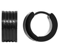 Akzent Paire de boucles d'oreilles créoles en acier inoxydable Noir