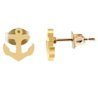 Akzent Paire de boucles d'oreilles en acier inoxydable avec ancre Doré