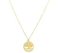 Akzent Pendentif en acier inoxydable doré pour femme - Pendentif arbre de vie de 0,1 cm de large - Fermeture à œillets - Breloques sans collier - Cadeau pour femme - 100 % étanche et doux pour la peau