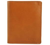 Akzent Portefeuille pour homme en cuir marron avec bouton pression de 11 x 9 x 2 cm