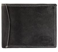 Akzent Portefeuille pour homme en cuir véritable, noir, format 12 x 10 cm