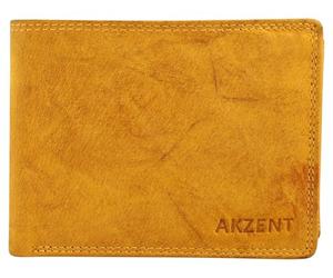Akzent Portefeuille unisexe en cuir avec bouton pression de 9,5 x 12 x 2 cm, marron, 9.5 x 12, Classique
