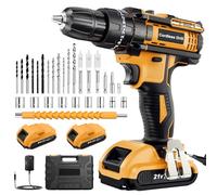 AKZWOXRO Perceuse Visseuse Sans Fil 21V, Visseuse Devisseuse avec 2 Batteries 2.0Ah, 42Nm Percussion, 25+3 Réglages de Couple, 30 Accessoires, 2 Vitesses, LED, pour le Bricolage