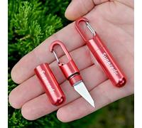 al badil Mini Couteau Porte-Clés EDC en Acier Inoxydable Avec Capuchon Etanche et Mousqueton Attache rapide