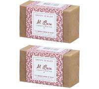 Al Bara Savon d'Alep à l'huile d'olive pure et l'argile rose 2x150 g